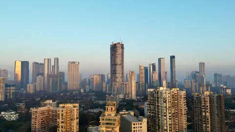 Mumbai towers above low-rise neighbourhoods